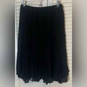 ULF Andersson Skirt Size Small Black Rayon Flare Asymmetrical Y2K Vintage